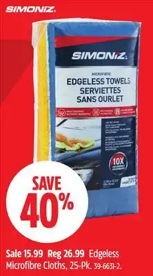 Canadian Tire SIMONIZ Edgeless Microfibre Cloths, 25-Pk offer