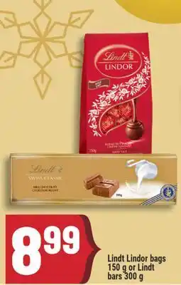 Marché Adonis Lindt Lindor bags 150 g or Lindt bars 300 g offer