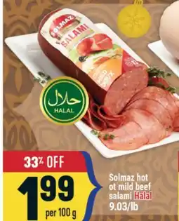 Marché Adonis Solmaz hot ot mild beef salami Halal offer
