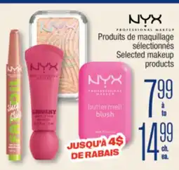 Jean Coutu NYX Selected makeup products offer