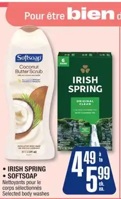 Jean Coutu IRISH SPRING, SOFTSOAP Selected body washes offer