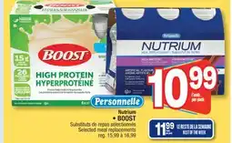 Jean Coutu PERSONNELLE Nutrium, BOOST Selected meal replacements offer