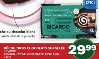 Marches Tradition RICARDO FROZEN TRIPLE CHOCOLATE YULE LOG offer