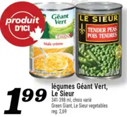 Marché Richelieu LÉGUMES GÉANT VERT, LE SIEUR | GREEN GIANT, LE SIEUR VEGETABLES offer