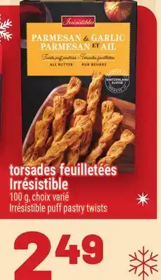 Metro TORSADES FEUILLETÉES IRRÉSISTIBLE | IRRÉSISTIBLE PUFF PASTRY TWISTS offer
