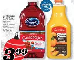 Marché Richelieu COCKTAIL OU JUS OCEAN SPRAY | OCEAN SPRAY COCKTAIL OR JUICE offer