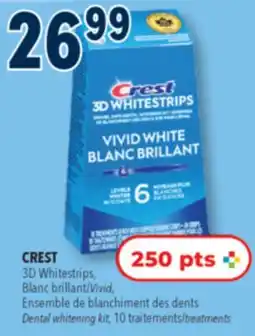 Familiprix CREST, 3D Whitestrips, Blanc brillant Vivid, Dental whitening kit, 10 treatments offer
