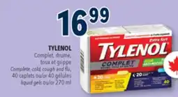 Familiprix TYLENOL, Complete, cold, cough and flu, 40 caplets or 40 liquid gels or 270 ml offer