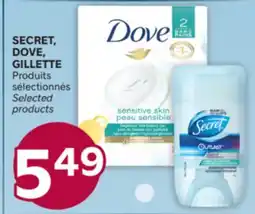 Brunet SECRET, DOVE, GILLETTE Produits sélectionnés offer
