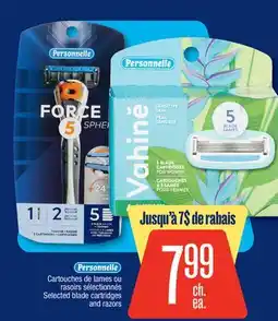 Jean Coutu Personnelle Selected blade cartridges and razors offer