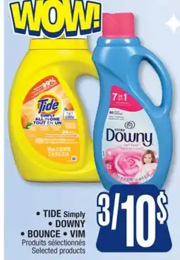 Jean Coutu TIDE, DOWNY, BOUNCE, VIM Selected products offer