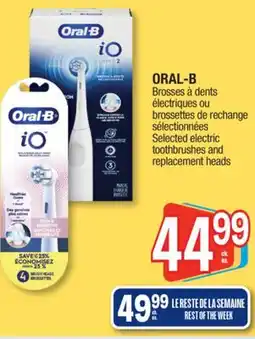 Jean Coutu ORAL-B Selected electric toothbrushes and replacement heads offer
