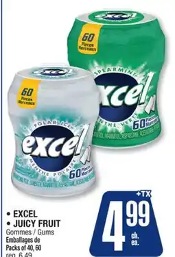 Jean Coutu EXCEL, JUICY FRUIT Gums offer