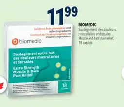 Familiprix Biomedic extra strength muscle & back pain relief caplets 18un offer