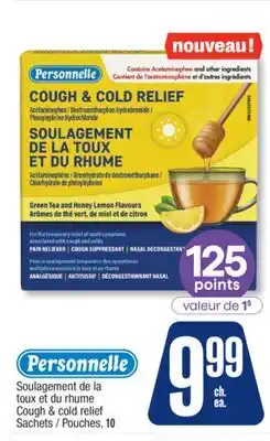 Jean Coutu PERSONNELLE Cough & cold relief Sachets offer