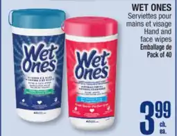 Jean Coutu WET ONES Hand and face wipes offer