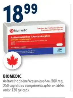 Familiprix BIOMEDIC, Acetaminophen, 500mg, Acetaminophen, 500mg caplets or tablets or 120gelcaps offer