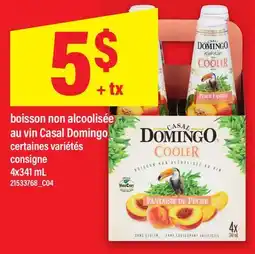 Maxi BOISSON NON ALCOOLISÉE AU VIN CASAL DOMINGO | CONSIGNE, 4x341 mL offer