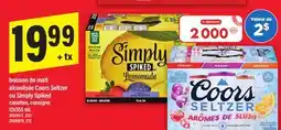 Maxi BOISSON DE MALT ALCOOLISÉE COORS SELTZER OU SIMPLY SPIKED, 12x355 mL offer