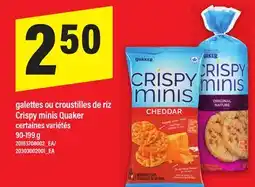 Maxi galettes ou croustilles de riz Crispy minis Quaker, 90-199 g offer