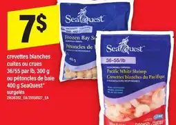 Maxi CREVETTES BLANCHES CUITES OU CRUES 36/55 PAR LB, 300 G OU PÉTONCLES DE BAIE 400 G SEAQUEST offer