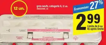 Maxi GROS OEUFS, 12 UN offer