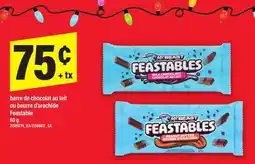 Maxi BARRE DE CHOCOLAT AU LAIT OU BEURRE D'ARACHIDE FEASTABLE 60 G offer