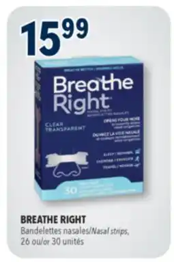 Familiprix BREATHE RIGHT, Nasal strips, 26 or 30 unités offer