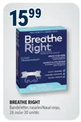 Familiprix BREATHE RIGHT, Nasal strips, 26 or 30 unités offer