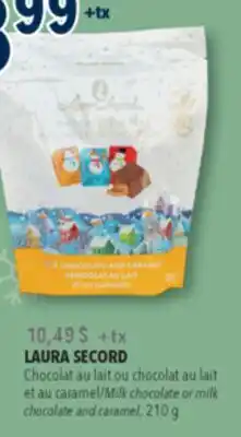 Familiprix LAURA SECORD Milk chocolate or milk chocolate and caramel, 210g offer