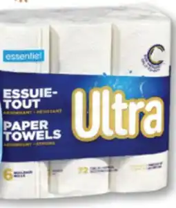 Familiprix ESSENTIEL, Ultra, Paper towels, 6 rolls or FLEECY, Fabric softener, 1,36 litre offer
