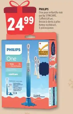 Familiprix PHILIPS, for kids by SONICARE, Gift set, Battery toothbrush, 5 pieces offer