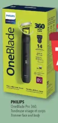 Familiprix PHILIPS, OneBlade Pro 360, Trimmer face and body offer
