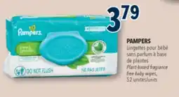 Familiprix PAMPERS, Plant-based fragrance free baby wipes, 52 units offer
