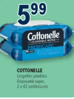 Familiprix COTTONELLE, Disposable wipes, 2 x 42 units offer