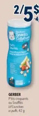 Familiprix GERBER, Lil'Crunchies or puffs, 42 g offer