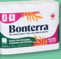 Familiprix BONTERRA Bathroom tissue 9 triple rolls or Paper towels, 3 mega rolls offer