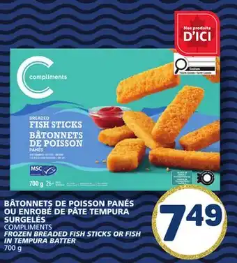 Marché Bonichoix COMPLIMENTS FROZEN BREADED FISH STICKS OR FISH IN TEMPURA BATTER offer