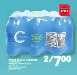 Marché Bonichoix COMPLIMENTS NATURAL SPRING WATER offer