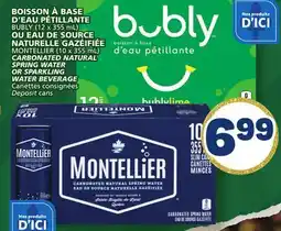 Marché Bonichoix BUBLY CARBONATED NATURAL SPRING WATER, MONTELLIER WATER BEVERAGE offer