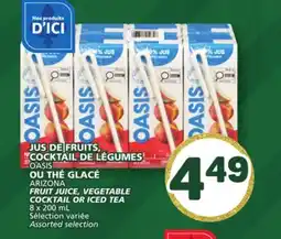 Marché Bonichoix OASIS OU THÉ GLACÉ, ARIZONA FRUIT JUICE, VEGETABLE COCKTAIL OR ICED TEA offer