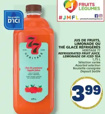 Marché Bonichoix HERITAGE 77 REFRIGERATED FRUIT JUICE, LEMONADE OR ICED TEA offer