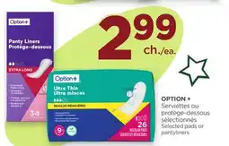 Proxim OPTION + Selected pads or pantyliners offer