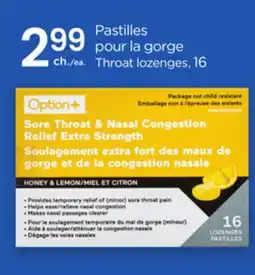Proxim OPTION+ Throat lozenges offer