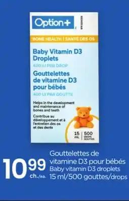 Proxim Option+ Baby vitamin D3 droplets offer