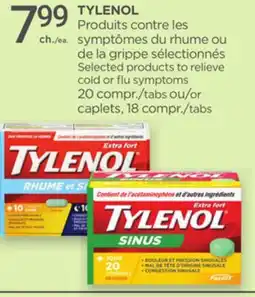 Proxim TYLENOL Selected products to relieve cold or flu symptoms offer