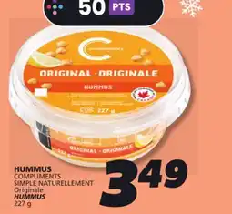 IGA COMPLIMENTS HUMMUS offer