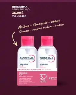 Familiprix BIODERMA, SENSIBIO H2O, Micellar water makeup remover, 2 x 500 ml offer