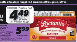 IGA LACTANTIA BUTTER offer