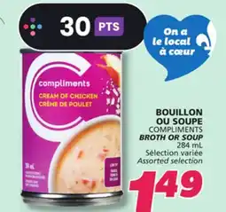 IGA COMPLIMENTS BROTH OR SOUP offer